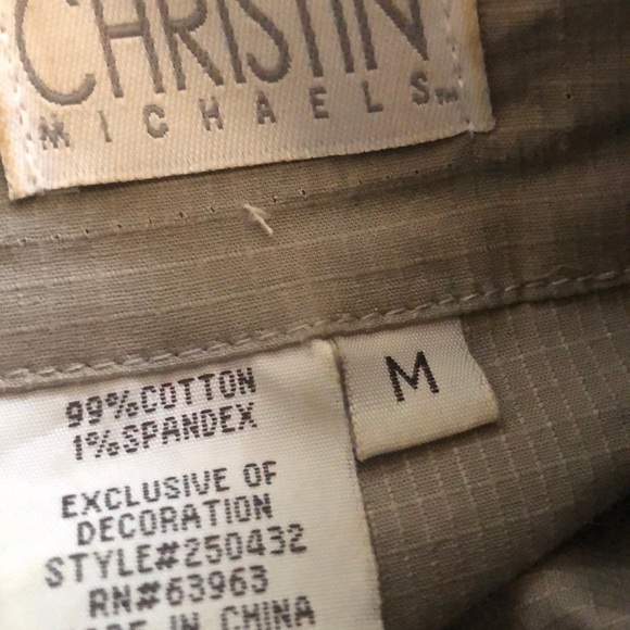 Christin Michaels Army green top size m - Picture 6 of 6